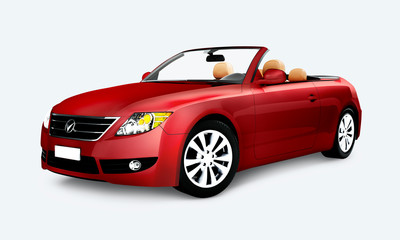 Red convertible car