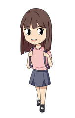 niña llendo al colegio