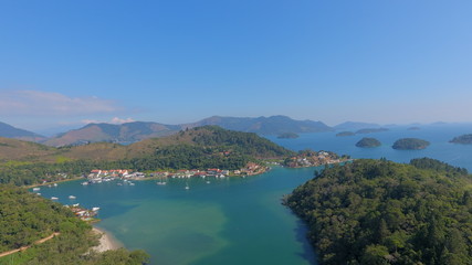 Fototapeta na wymiar panoramic view of island in the sea