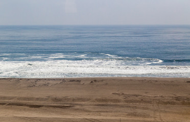 beaches of pisco, paracas, peru, The sea and the desert come together