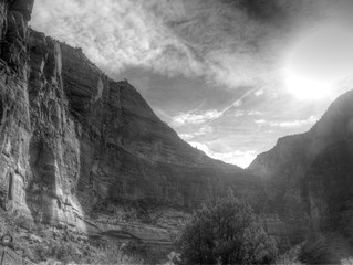 Zion Canyon in Black and White
