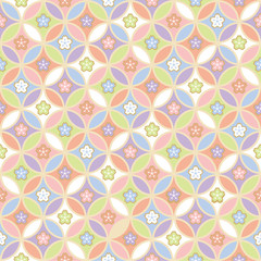 和ポップパターン　七宝柄　桜