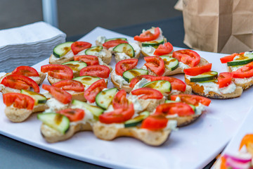 tomato and cucumbert snack