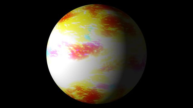 Slow Boiling Yellow Red Colorful Planet Sun Globe Alpha 2