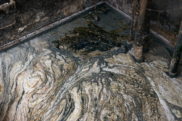 Wastewater in grease trap pit, Wast water from Sanitary Sewer Overflow. Wastewater treatment concept