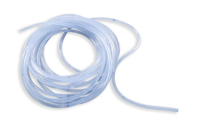 Plastic hose on a white background. 
