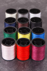 Spools of thread using for embroidery and sewing