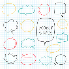 Hand drawn speech bubble collection
