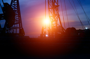 The oil workers in the job