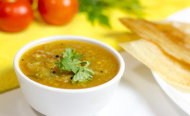 Dosa with sambar and chutney