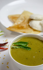Dosa idli with sambar and dall for breakfast or dinner in south india