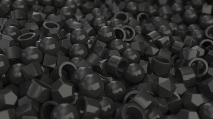 Obraz premium Pile of black primitives
