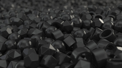 Pile of black primitives