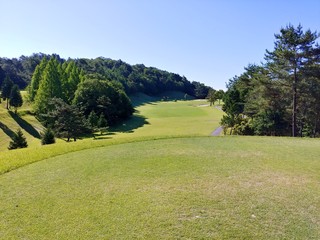 Fototapeta na wymiar 緑の中にあるゴルフ場