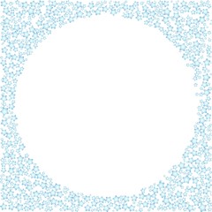 Blue stars in a shape of circle frame. Isolated editable vector clip art