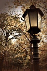 old street lamp in a park