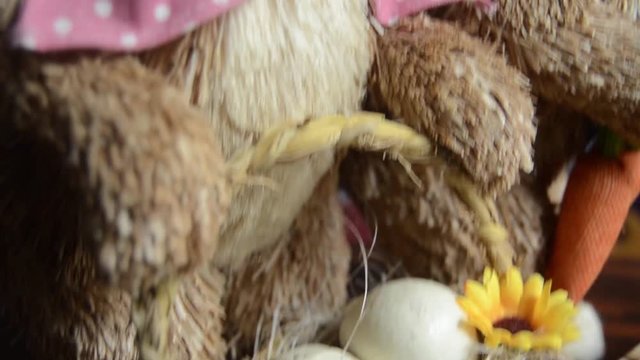 Male and female easter bunnies decoration, easter concept