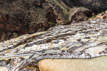 Salt terraces in the Andes