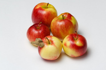 red yellow apples isolated on white background