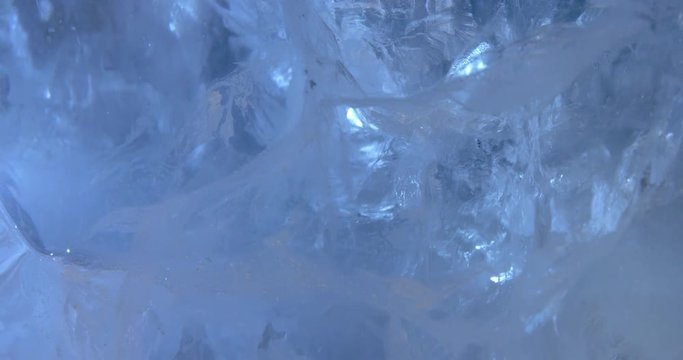Abstract ice composition. Macro. 4K.