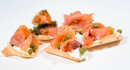 Sliced salmon fish fillet