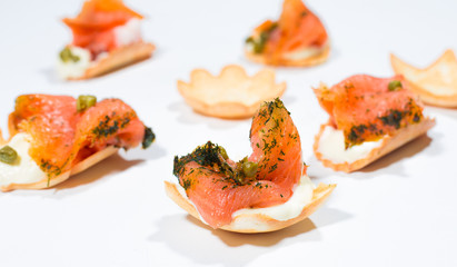 Sliced salmon fish fillet
