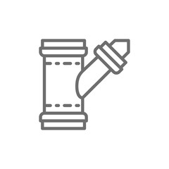 Pipe connector, water tube line icon.