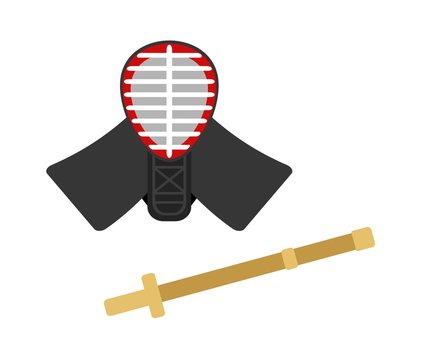 剣道の面と竹刀 Stock イラスト Adobe Stock