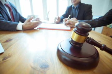 Group of business people and lawyers discussing contract papers ,Consultation between a male lawyer and businessman concept