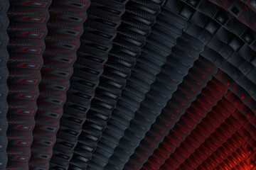 Abstract fractal black red background