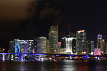 Fototapeta na wymiar Night view of downtown Miami. Florida. USA. 