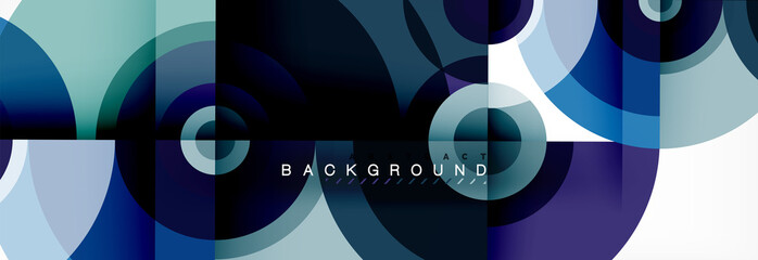 Round circles and triangles abstract background