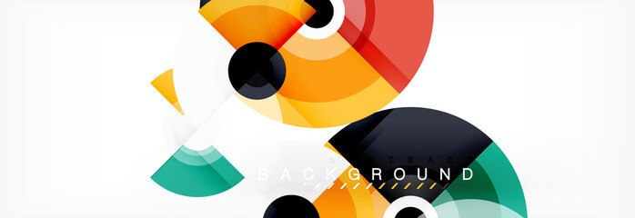 Circle geometric composition abstract background design, cover, template, brochure, flyer.