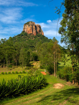 Trail way to sandstone rock in up-country Sao Paulo - Brazil - Analandia Cuscuzeiro rock climbing