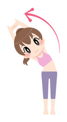 立ってストレッチをする女性