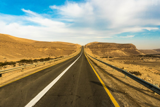 car road on a desert landscape