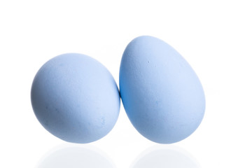 Colored easter eggs isolated on white