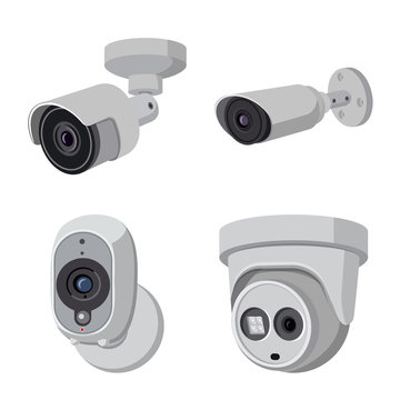 Vector illustration of cctv and camera icon. Collection of cctv and system stock symbol for web.