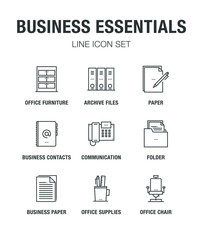 BUSINESS ESSENTIALS LINE ICON SET