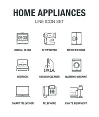 HOME APPLIANCES LINE ICON SET