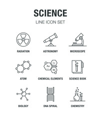 SCIENCE LINE ICON SET
