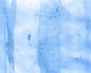 Abstract watercolor background hand-drawn on paper. Volumetric smoke elements. Blue, Marina color. For design, web, card, text, decoration, surfaces.