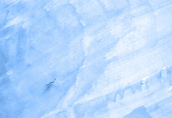 Abstract watercolor background hand-drawn on paper. Volumetric smoke elements. Blue, Marina color. For design, web, card, text, decoration, surfaces.