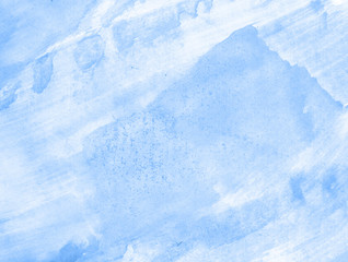 Abstract watercolor background hand-drawn on paper. Volumetric smoke elements. Blue, Marina color. For design, web, card, text, decoration, surfaces.