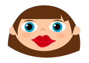 dziewczyna, twarz, usta