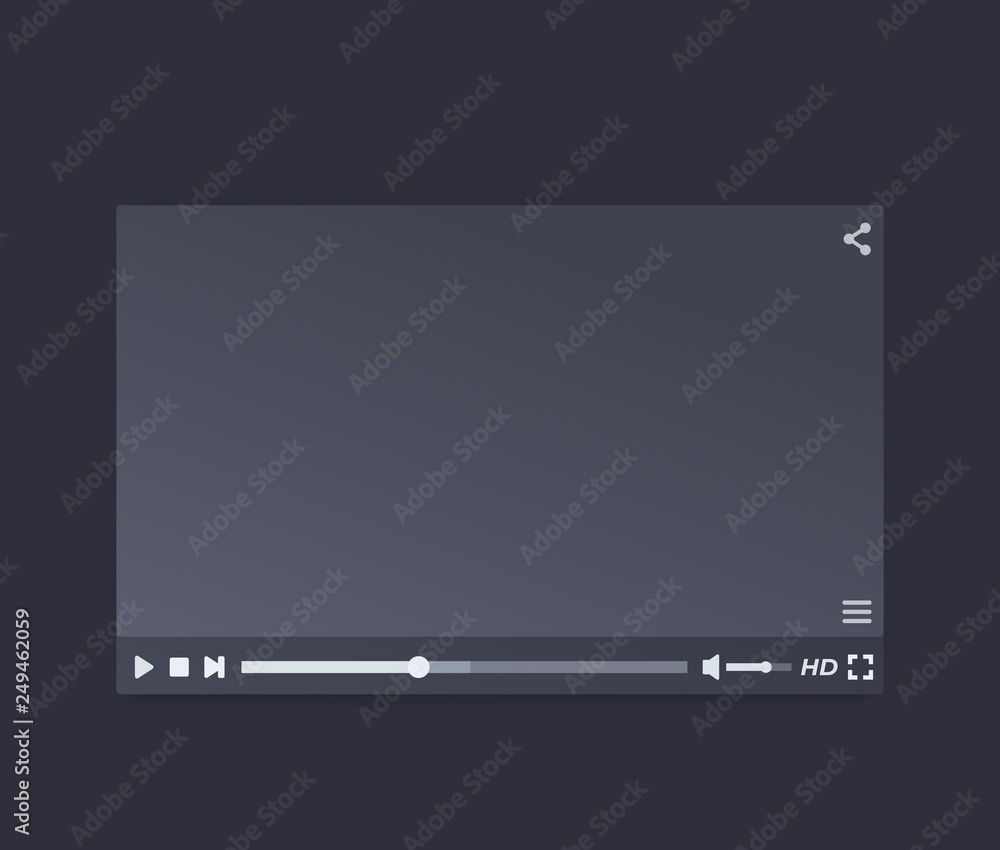 Poster video player vector interface design