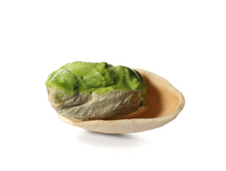 Tasty pistachio nut on white background