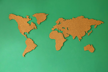 World map on color background