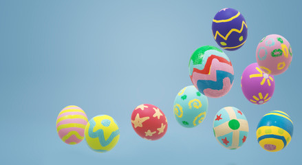 Easter egg  3d rendering for holiday content.