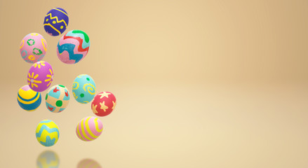 Easter egg  3d rendering for holiday content.